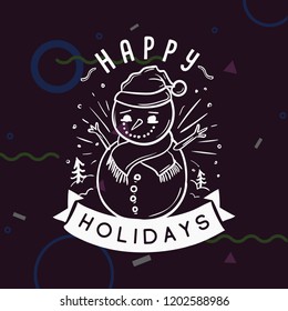 Merry Christmas. Typography. Vector logo, text design. Greeting card.