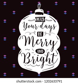 Merry Christmas. Typography. Vector logo, text design. Greeting card.