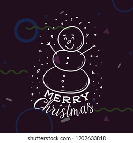 Merry Christmas. Typography. Vector logo, text design. Greeting card.