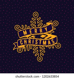 Merry Christmas. Typography. Vector logo, text design. Greeting card.