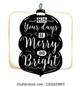 Merry Christmas. Typography. Vector logo, text design. Greeting card.