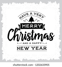 Merry Christmas. Typography. Vector logo, text design. Greeting card.