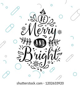 Merry Christmas. Typography. Vector logo, text design. Greeting card.