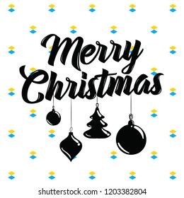 Merry Christmas. Typography. Vector logo, text design. Greeting card.