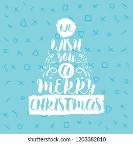 Merry Christmas. Typography. Vector logo, text design. Greeting card.