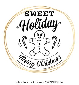 Merry Christmas. Typography. Vector logo, text design. Greeting card.