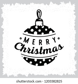 Merry Christmas. Typography. Vector logo, text design. Greeting card.