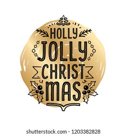 Merry Christmas. Typography. Vector logo, text design. Greeting card.