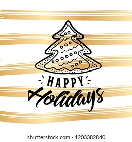 Merry Christmas. Typography. Vector logo, text design. Greeting card.