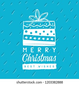 Merry Christmas. Typography. Vector logo, text design. Greeting card.