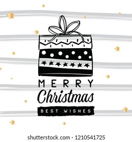 Merry Christmas. Typography. Vector logo, text design. Greeting card.