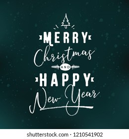 Merry Christmas. Typography. Vector logo, text design. Greeting card.