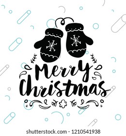 Merry Christmas. Typography. Vector logo, text design. Greeting card.