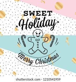 Merry Christmas. Typography. Vector logo, text design. Greeting card.