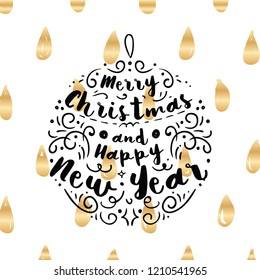 Merry Christmas. Typography. Vector logo, text design. Greeting card.