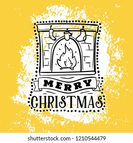 Merry Christmas. Typography. Vector logo, text design. Greeting card.