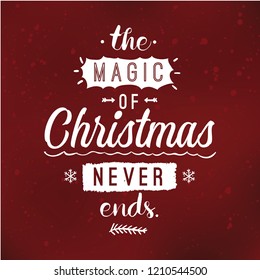 Merry Christmas. Typography. Vector logo, text design. Greeting card.