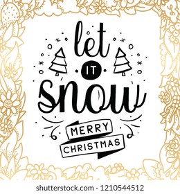 Merry Christmas. Typography. Vector logo, text design. Greeting card.