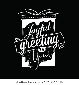 Merry Christmas. Typography. Vector logo, text design. Greeting card.