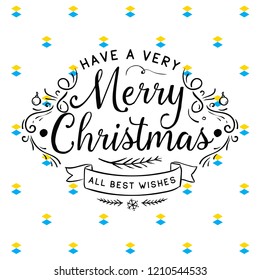 Merry Christmas. Typography. Vector logo, text design. Greeting card.
