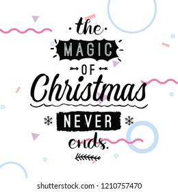 Merry Christmas. Typography. Vector logo, text design. Greeting card.