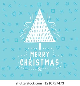Merry Christmas. Typography. Vector logo, text design. Greeting card.