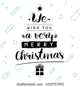 Merry Christmas. Typography. Vector logo, text design. Greeting card.
