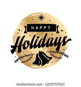 Merry Christmas. Typography. Vector logo, text design. Greeting card.