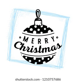 Merry Christmas. Typography. Vector logo, text design. Greeting card.