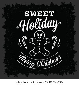 Merry Christmas. Typography. Vector logo, text design. Greeting card.