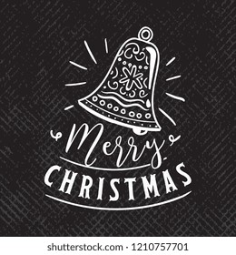 Merry Christmas. Typography. Vector logo, text design. Greeting card.