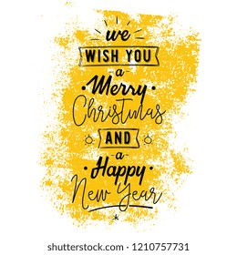 Merry Christmas. Typography. Vector logo, text design. Greeting card.
