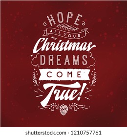 Merry Christmas. Typography. Vector logo, text design. Greeting card.
