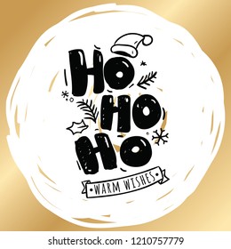 Merry Christmas. Typography. Vector logo, text design. Greeting card.