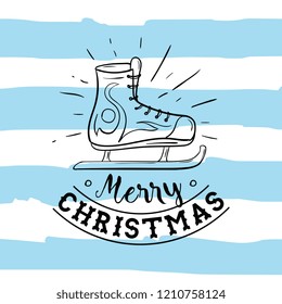 Merry Christmas. Typography. Vector logo, text design. Greeting card.