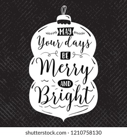 Merry Christmas. Typography. Vector logo, text design. Greeting card.