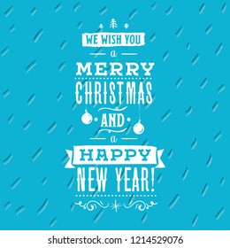 Merry Christmas. Typography. Vector logo, text design. Greeting card.