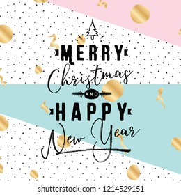 Merry Christmas. Typography. Vector logo, text design. Greeting card.