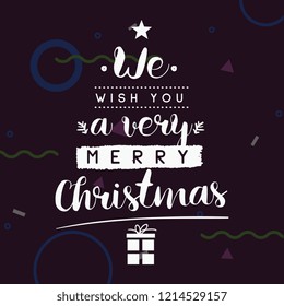 Merry Christmas. Typography. Vector logo, text design. Greeting card.