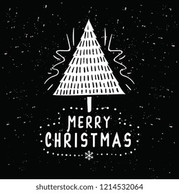 Merry Christmas. Typography. Vector logo, text design. Greeting card.