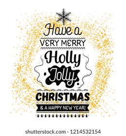 Merry Christmas. Typography. Vector logo, text design. Greeting card.
