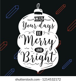 Merry Christmas. Typography. Vector logo, text design. Greeting card.