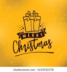 Merry Christmas. Typography. Vector logo, text design. Greeting card.