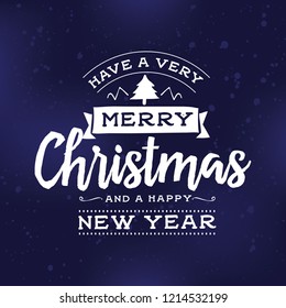 Merry Christmas. Typography. Vector logo, text design. Greeting card.