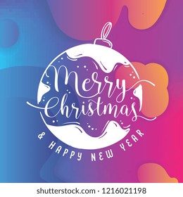 Merry Christmas. Typography. Vector logo, text design. Greeting card.