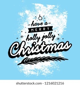 Merry Christmas. Typography. Vector logo, text design. Greeting card.