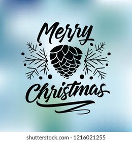 Merry Christmas. Typography. Vector logo, text design. Greeting card.