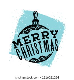 Merry Christmas. Typography. Vector logo, text design. Greeting card.