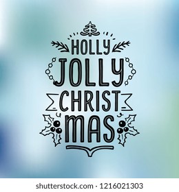 Merry Christmas. Typography. Vector logo, text design. Greeting card.