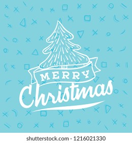 Merry Christmas. Typography. Vector logo, text design. Greeting card.